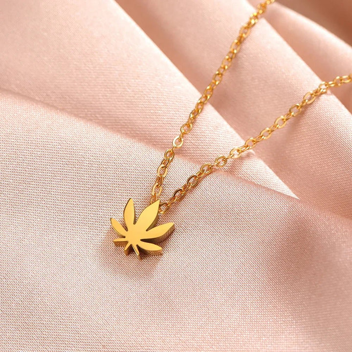Maple Leaf Stainless Steel Necklace