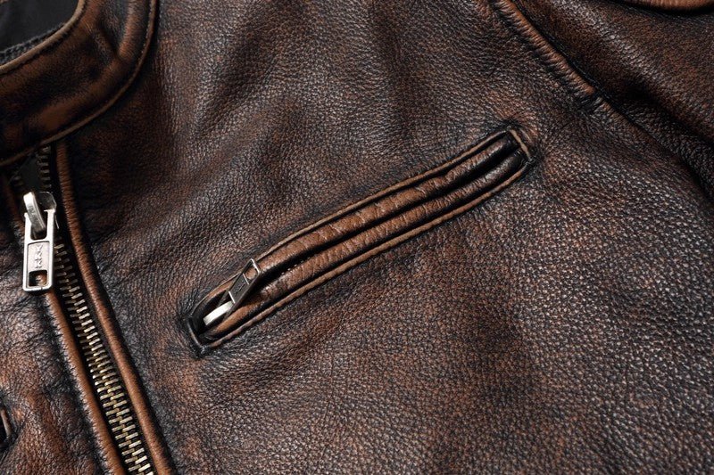 "The Bronco" Cowhide Biker Jacket