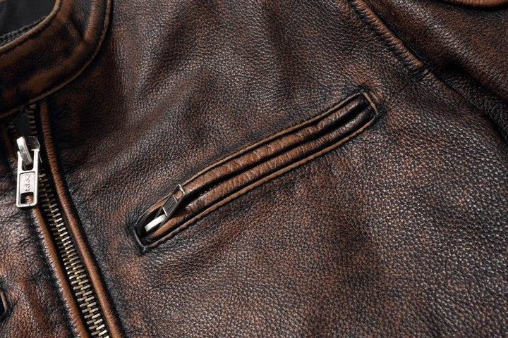 "The Bronco" Cowhide Biker Jacket